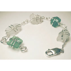 Sterling Sea Glass Chain Bracelet