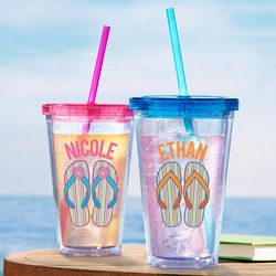 Personalized Sandals in the Sand Tumbler