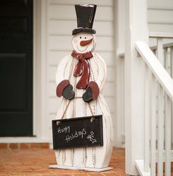 Wooden Snowman with Chalkboard