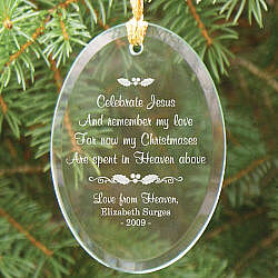 Personalized Christmas In Heaven Memorial Ornament