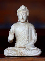 'Sitting Buddha' Wood Statuette