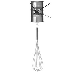 Soup Can with Whisk Pendulum Wall Clock