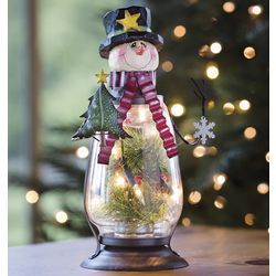 Snowman Glass Lantern