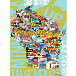 Wisconsin Collage Print