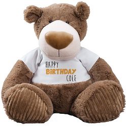 Big 30 Inch Teddy Bear in Personalized Happy Birthday T-Shirt
