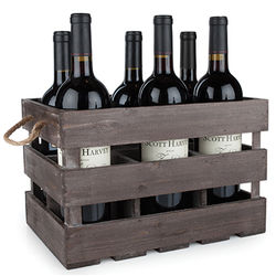 6 Bottle Wooden Wine Crate
