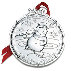 Wallace 2016 Silver-Plated Snowman Ornament