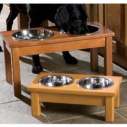 Small Solid Pine Raised Pet Feeder Small Solid Pine Raised Pet Feeder