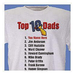 Top Ten Dads Personalized T-shirt