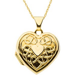 Heart of Gold Engraved 14k Locket