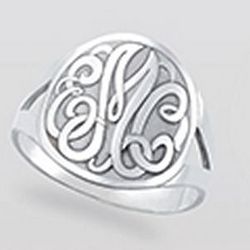 Sterling Silver Custom Monogram Ring