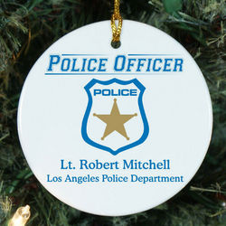 Personalized Police Officer Ceramic Ornament