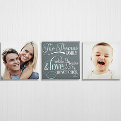 3 Family Quote and Custom Photo Canvas Prints