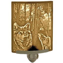 Lithophane Night Light with Wolves