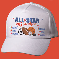 All Star Dad or Grandpa Personalized Sports Cap