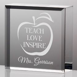 Teacher's Personalized Teach, Love, Inspire Acrylic Plaque