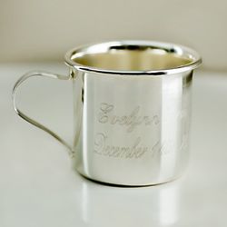 Silver Baby Sippy Cup with Personalized Engraving