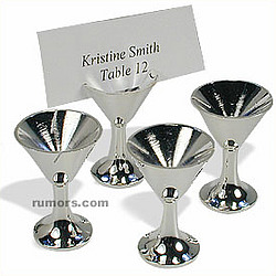 Silver Plated Martini Place Card Holders
