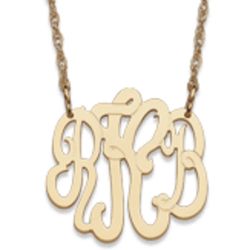 Petite 10 Karat Gold 3-Initial Monogram Necklace