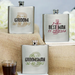 Personalized Wedding Party Initial Flask