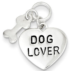 Sterling Silver Dog Lover Pendant
