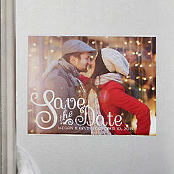 Personalized Happiest Moments Photo Save The Date Magnets