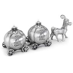 Pewter Finish Fairy Tale Coach Tooth and Curl Boxes
