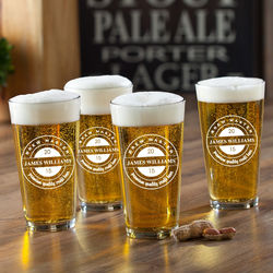 Personalized Brew Master Pub Glasses