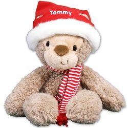 Personalized Christmas Fuzzy Monkey Stuffed Animal