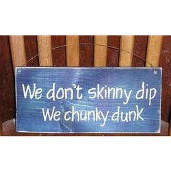 Hand Painted Skinny Dipping Wood Sign