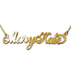 Extra Thick Two Capital Letter 14K Gold Name Necklace