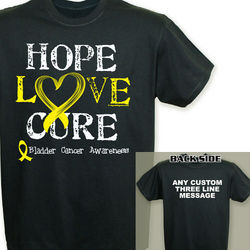 Hope Love Cure Bladder Cancer Personalized T-Shirt