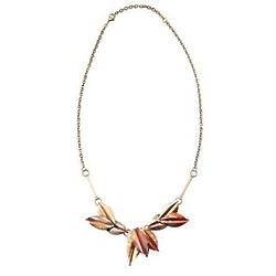 Mixed Metal Copper Leaf Necklace