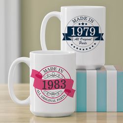 Personalized All Original Parts Birthday Mug