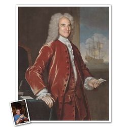 Colonial Esquire Personalized Portrait Print from Photo