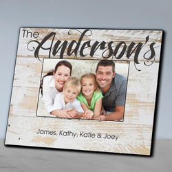 Personalized Family Picture Frame in White Wash Design
