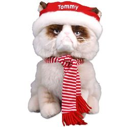 Personalized Christmas Grumpy Cat Stuffed Animal