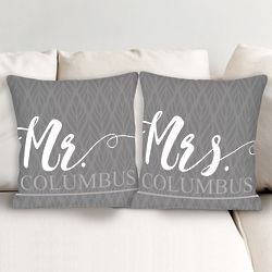 Personalized Mr & Mrs Throw Pillow Set