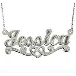 Personalized Sterling Silver Celtic Heart Nameplate Necklace