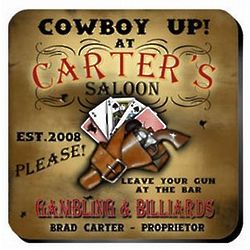 Personalized Cowboy Saloon Coasters