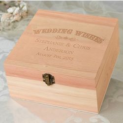 Wedding Wishing Card Personalized Wooden Box