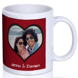 Custom Photo Heart Coffee Mug