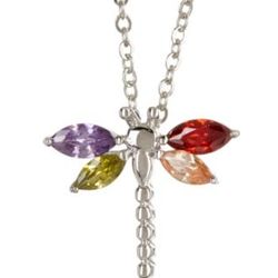Multi Colored Dragonfly Necklace
