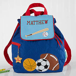 Personalized All Star Sports Embroidered Blue Backpack