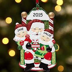 Personalized Visiting Santa Ornament
