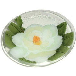 11" Magnolia Flower Glass Plate