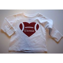 Toddler's I Heart Wisconsin Football T-Shirt