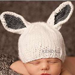 Baby's Personalized Knit Bunny Hat