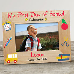 Personalized First Day of School Wooden Picture Frame