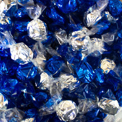 2 Pounds of Hard Flasher Candies in Blue and Silver